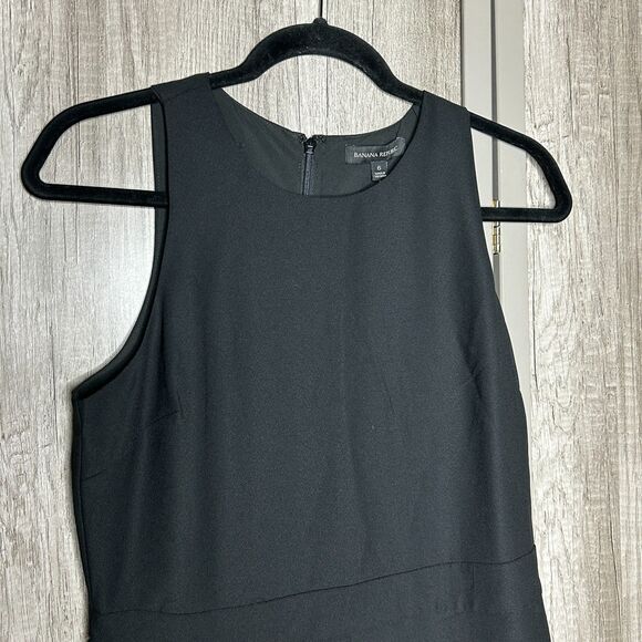 Banana Republic Dress 6 Black Color Short Ruffle Sleeveless NEW - Picture 7 of 7